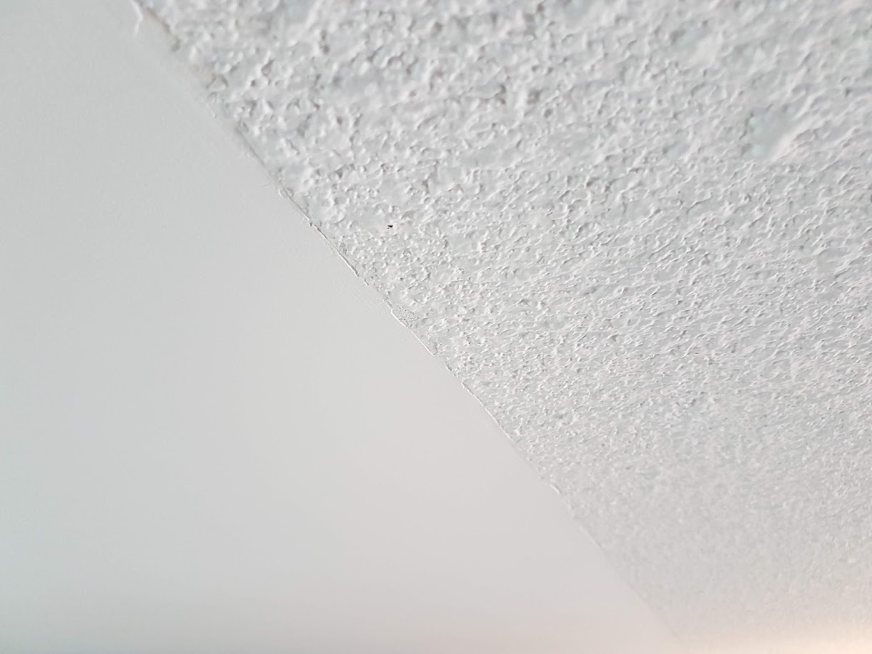 ceiling with flat and popcorn texture