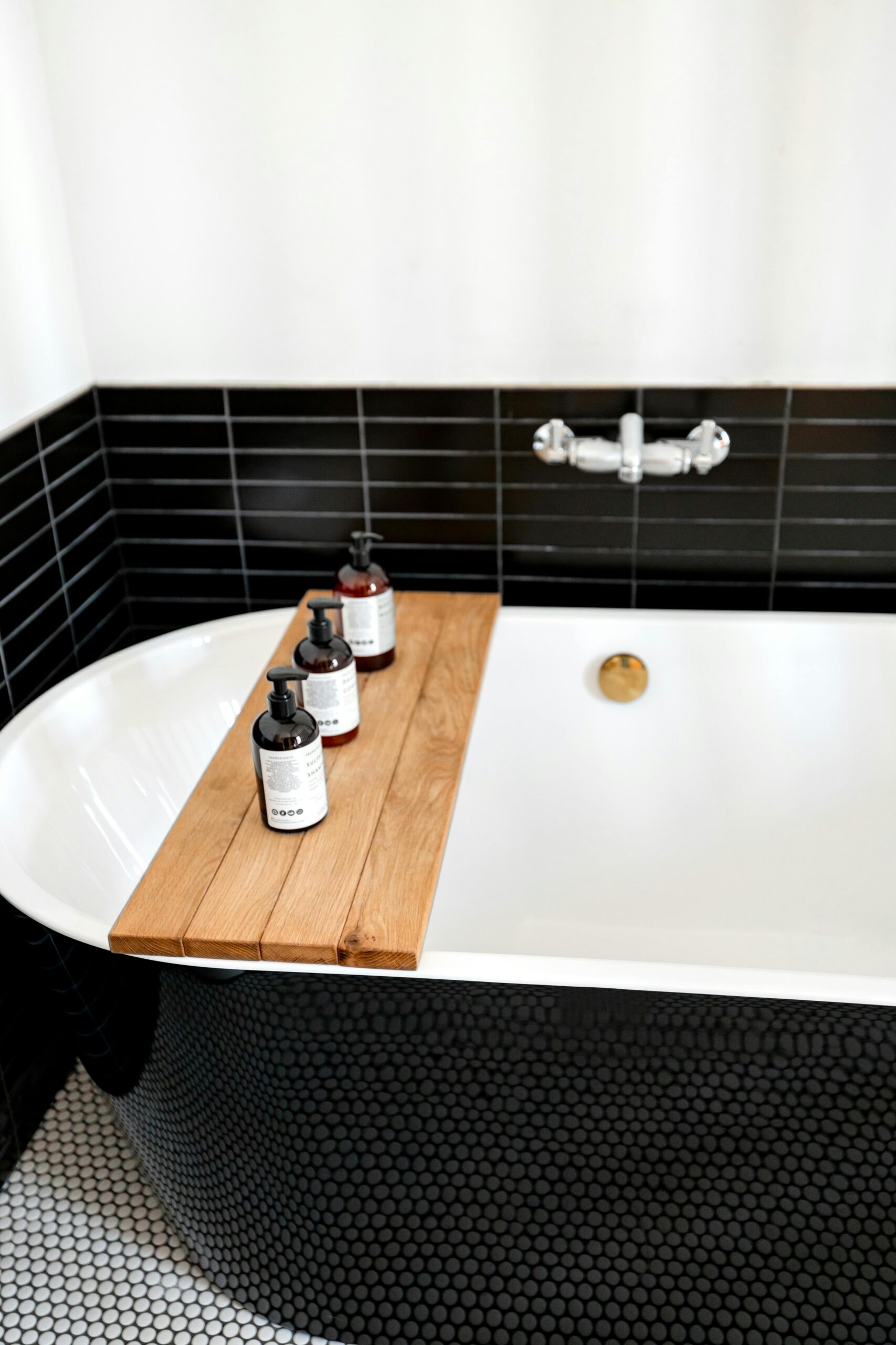 Vancouver Bathroom Renovation with black bathtub