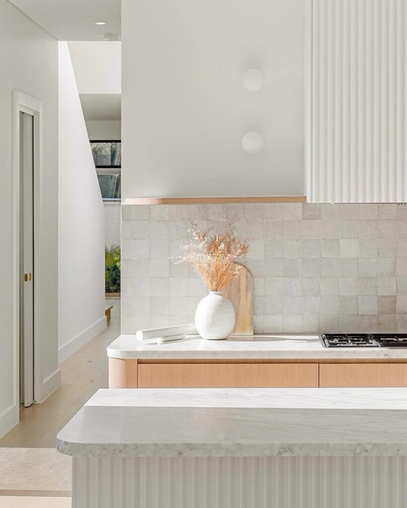 Vancouver transitional kitchen with white and oak cabinets