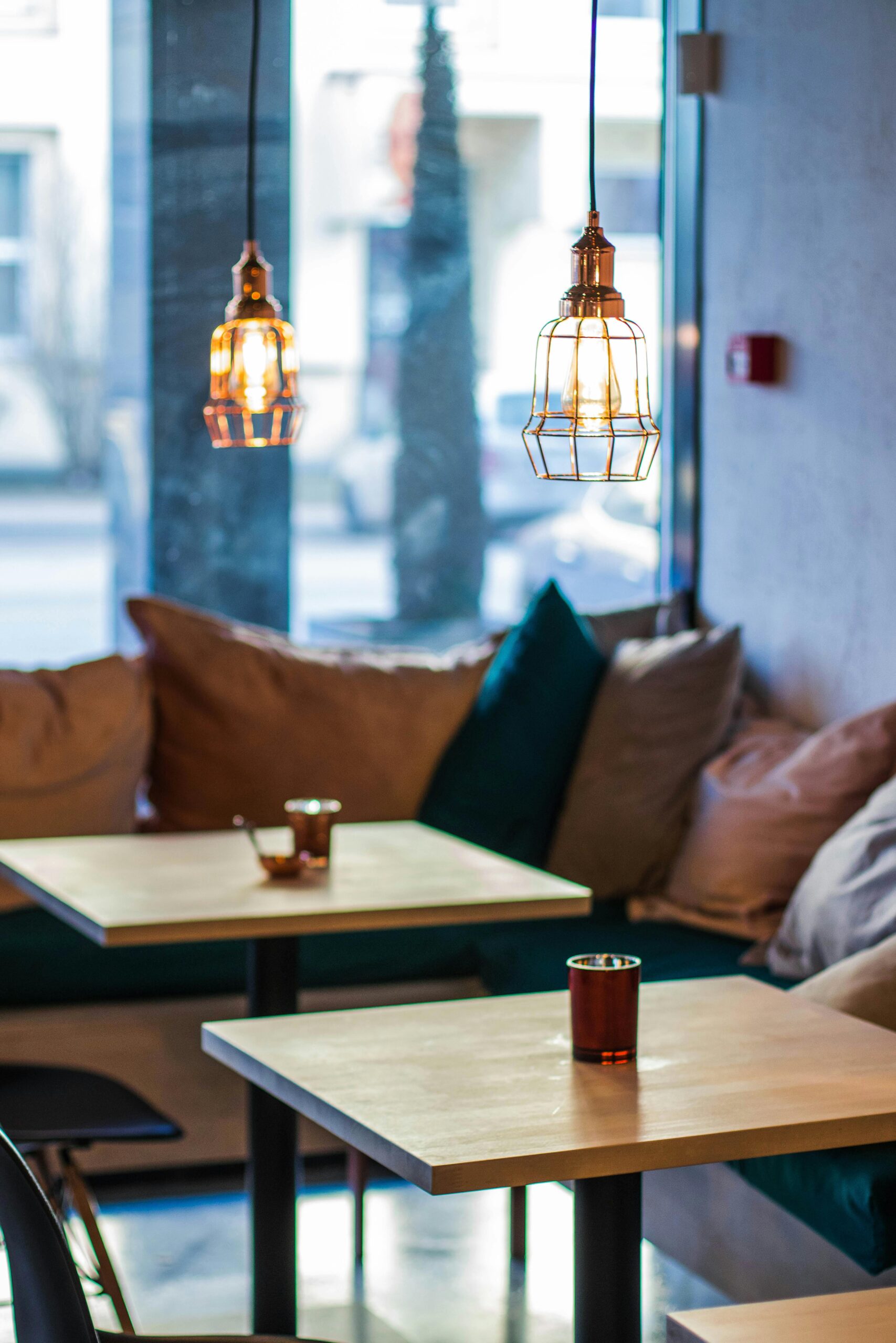 Restaurant dining room renovation with custom seating and interior finishes