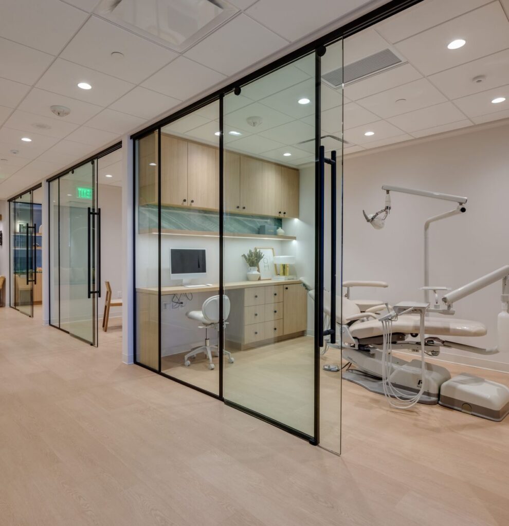 dental office with glass walls