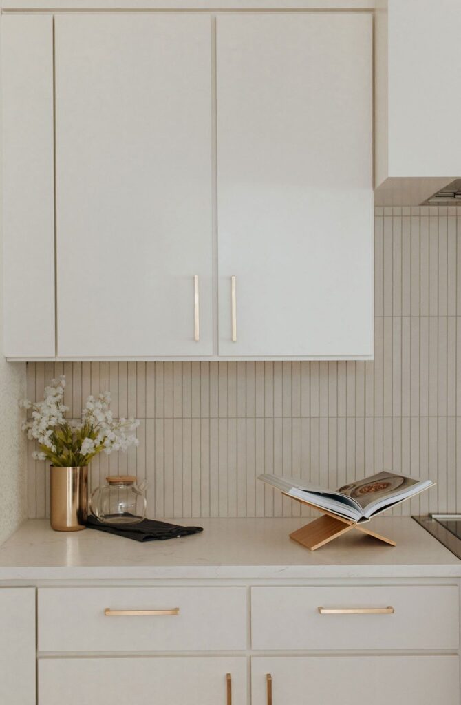 Vancouver condo kitchen renovation showing modern white cabinets and quartz countertops