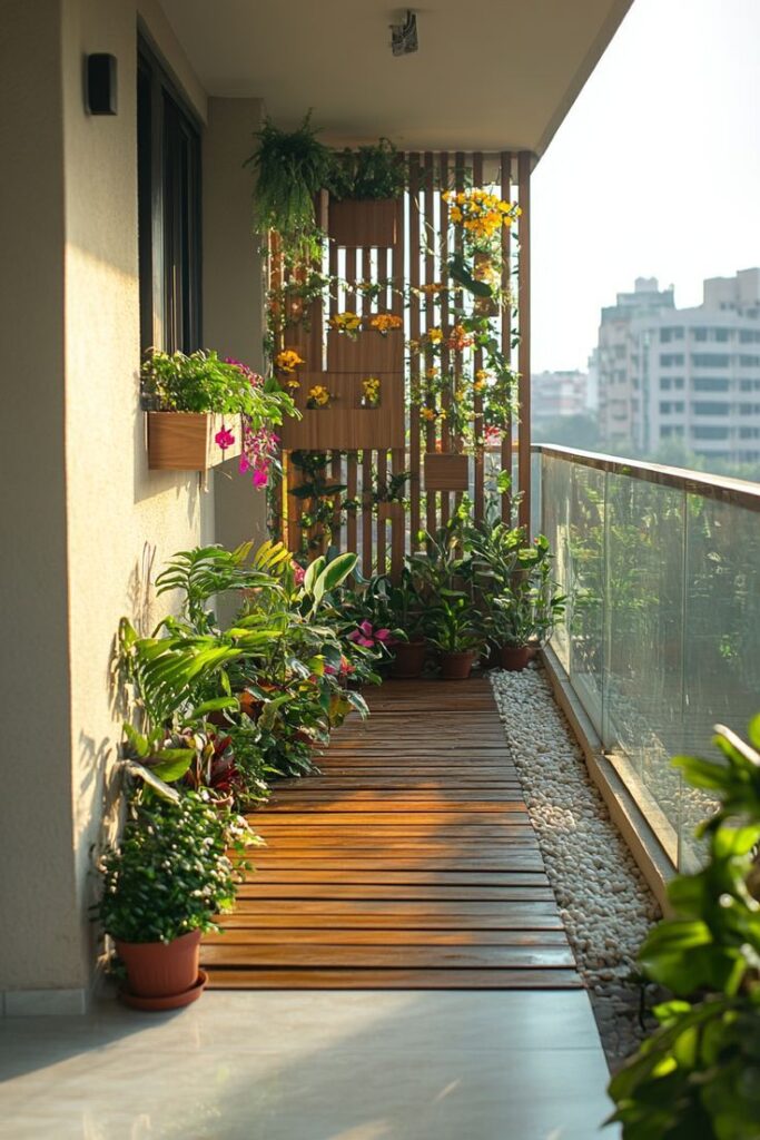 Vancouver condo balcony renovation with weather-resistant furniture and vertical garden systems