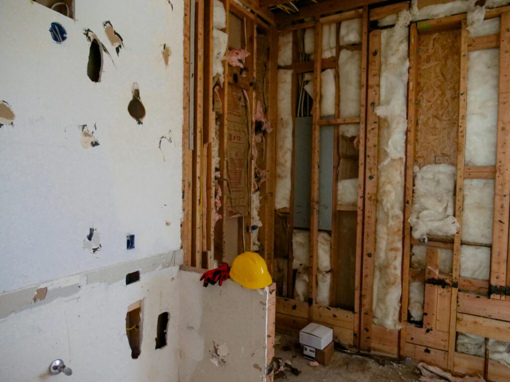 Vancouver renovation contractor demolishing a bathroom before renovating