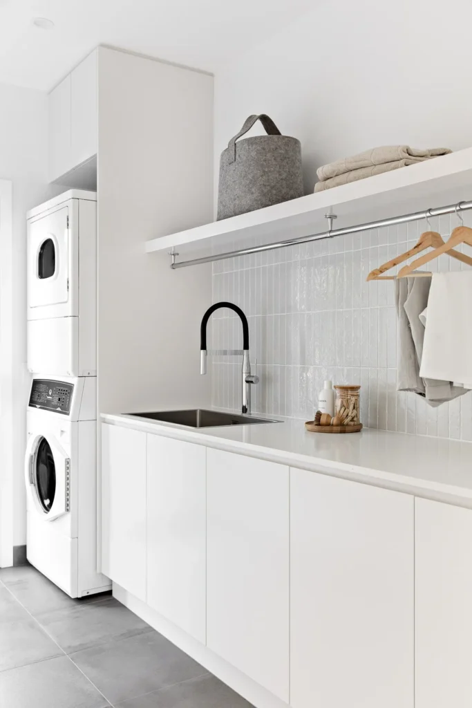 Custom laundry room renovation in West Cambie townhome by QUAY Construction