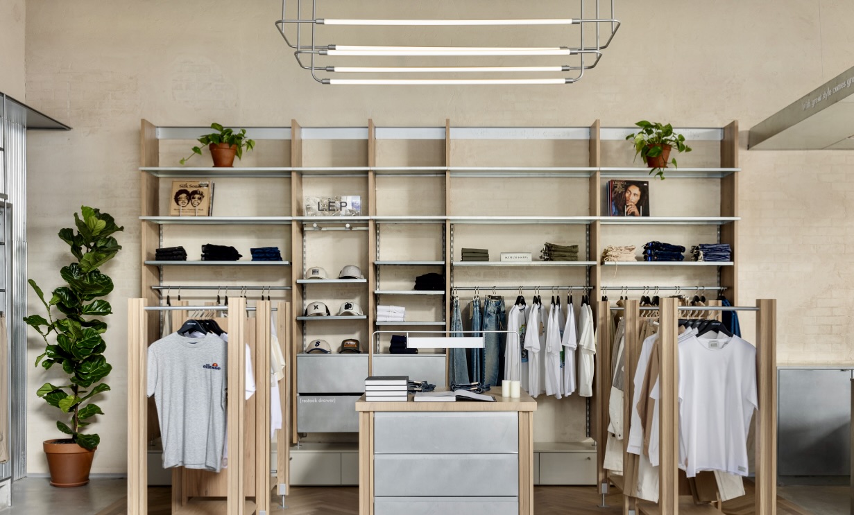 Retail renovation in Vancouver featuring custom millwork, lighting, and modern store layout by QUAY Construction