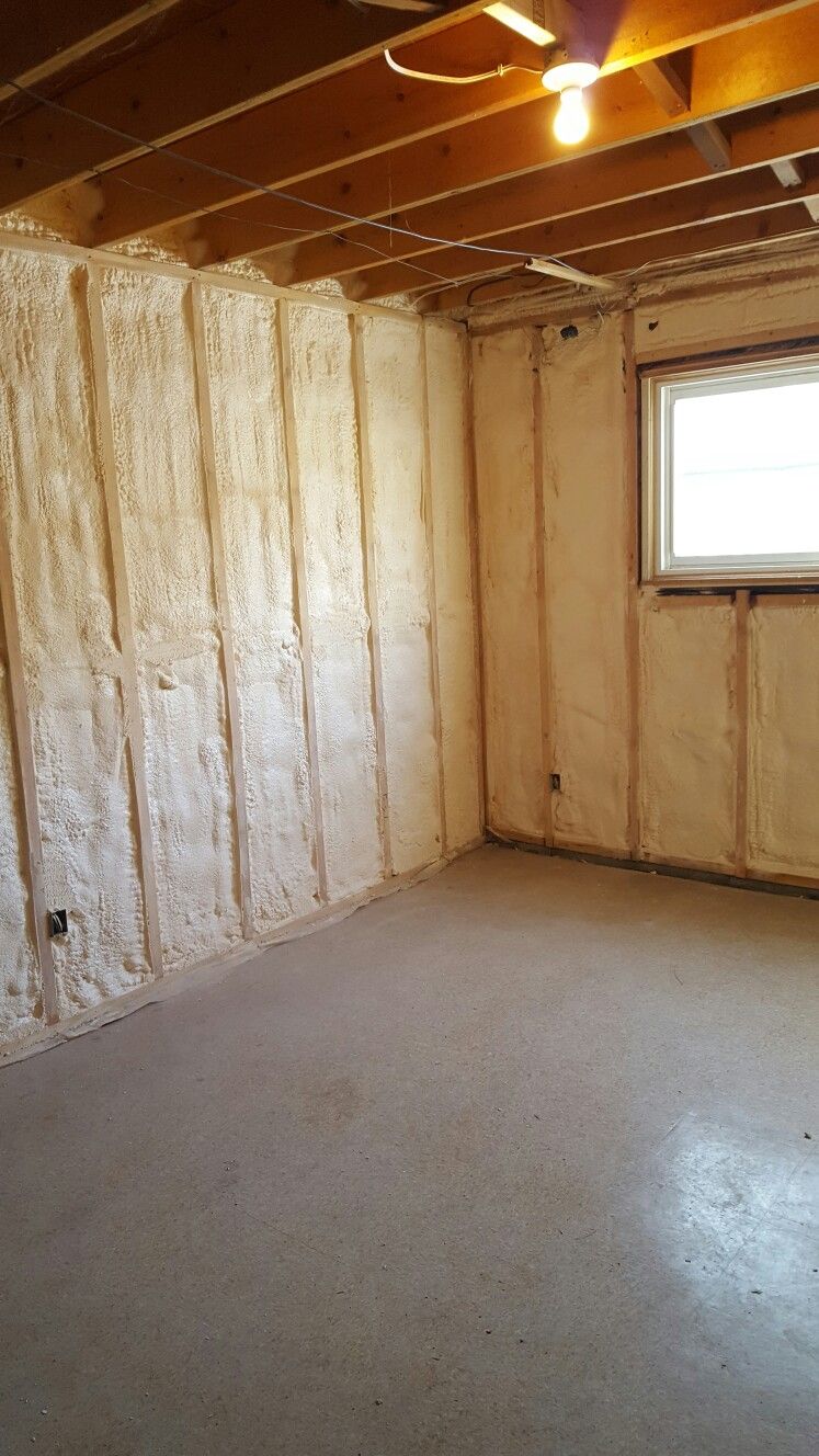 Basement insulation installed during renovation