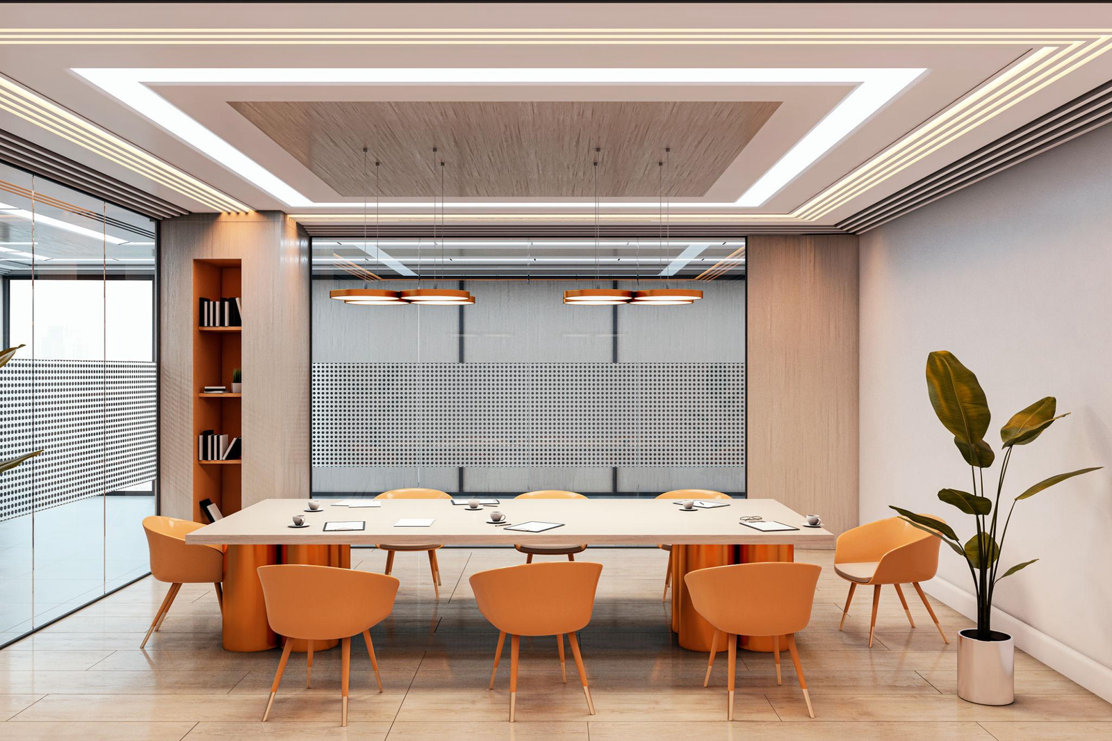 Office layout and workplace planning illustration for commercial office renovation