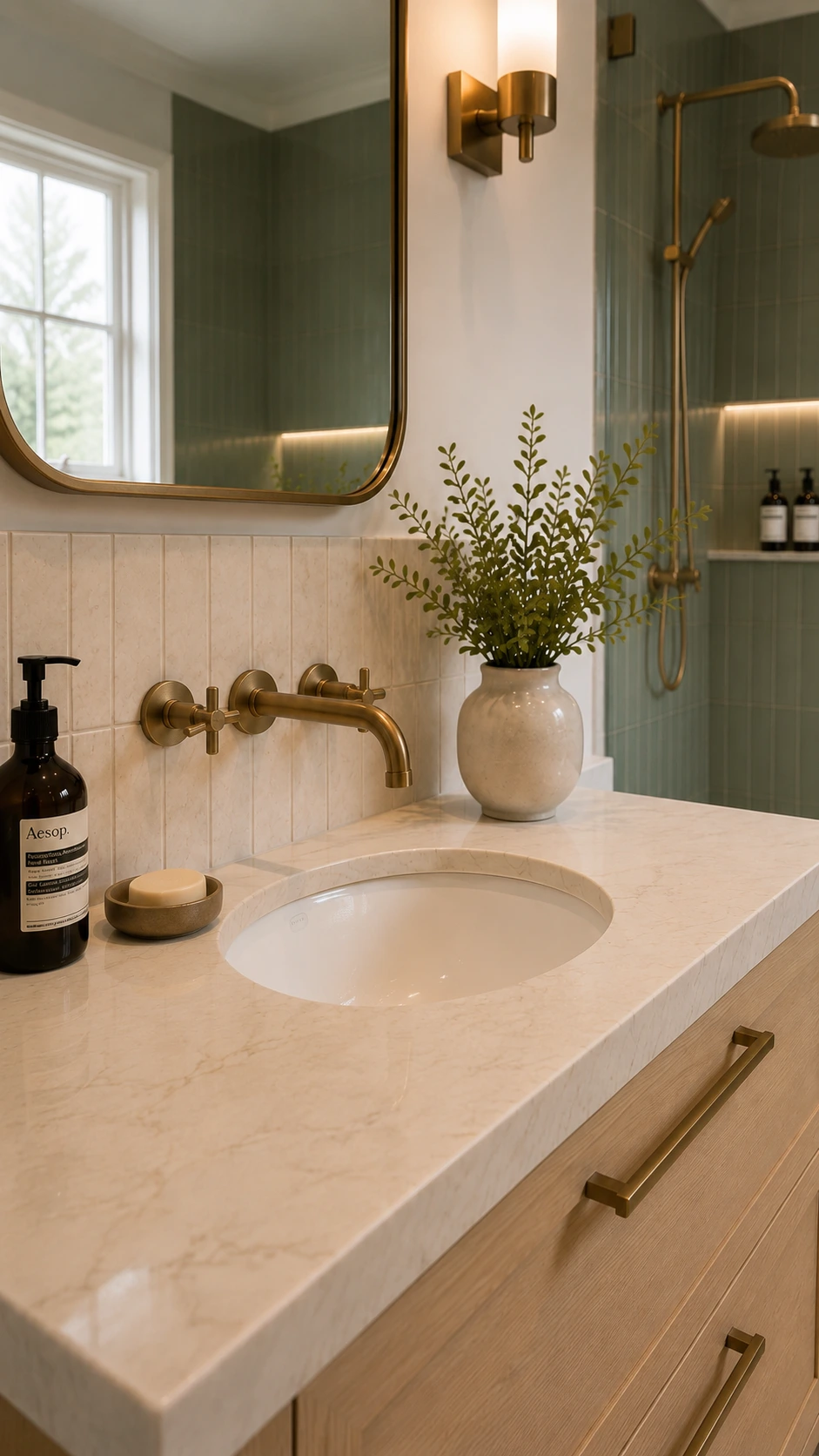 Custom bathroom vanity and storage cabinetry completed as part of a Kitsilano bathroom renovation in Vancouver