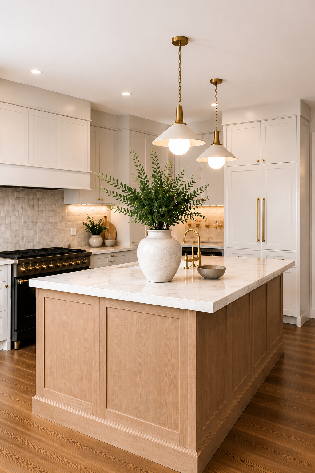 Custom kitchen storage and millwork details in a completed luxury kitchen renovation in Shaughnessy Vancouver