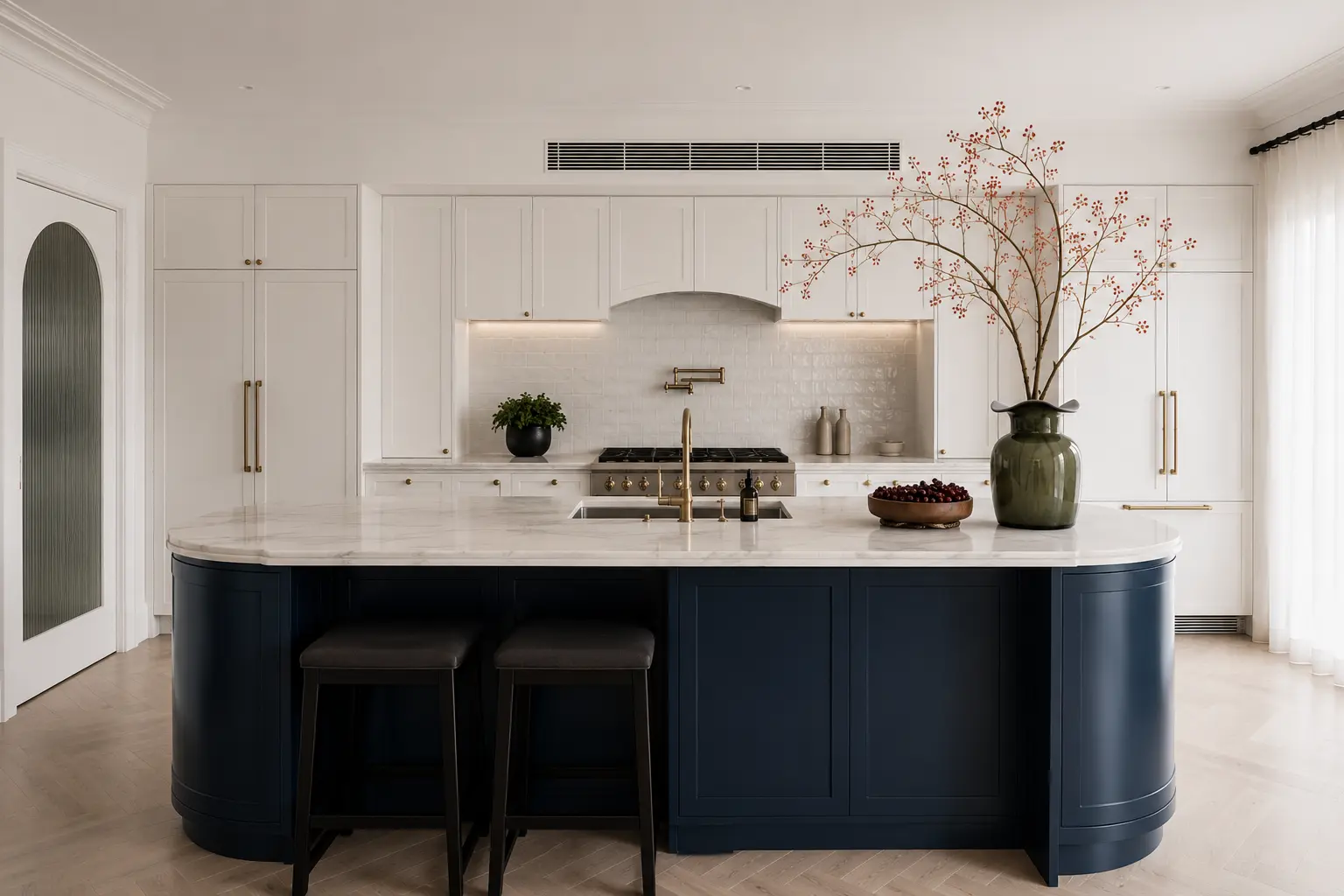 Refined kitchen design suitable for a premium North Vancouver character home renovation