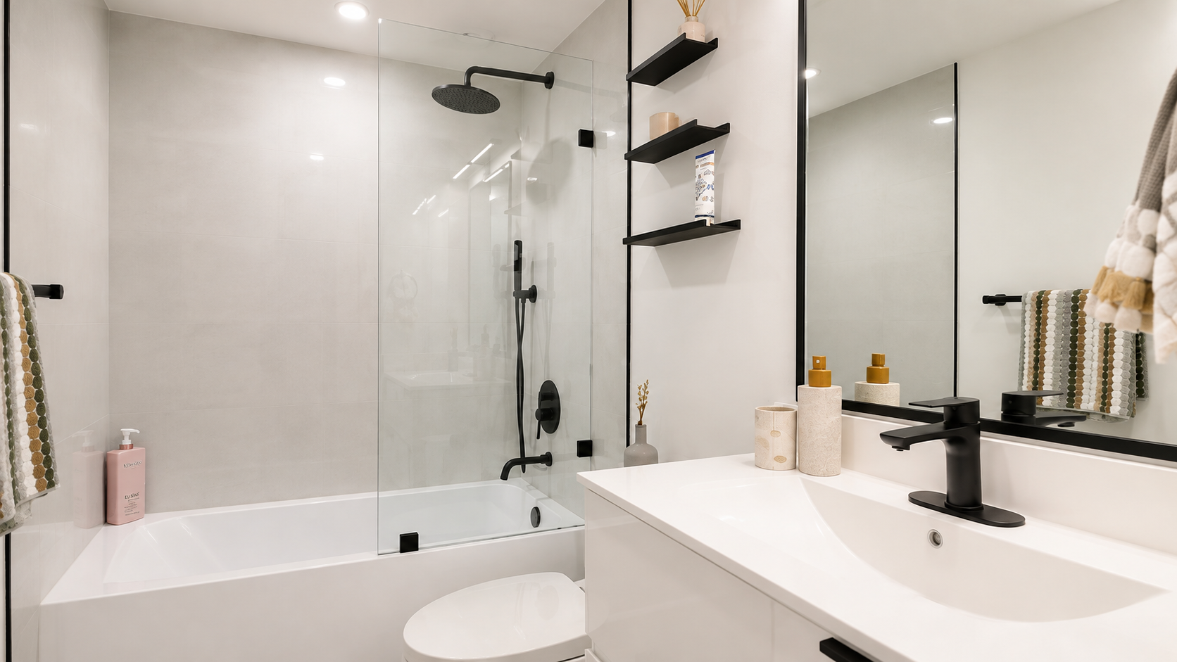 Modern condo bathroom representing bathroom renovation in Lower Lonsdale North Vancouver